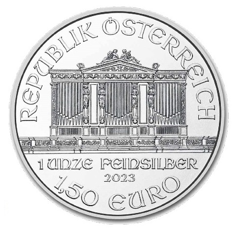 Инвестиционная монета "Венский ФИЛАРМОНИКЕР" 1,5 евро, серебро 999,9 31,1г, 1 oz, Австрия