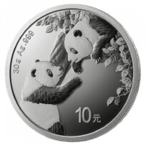 Инвестиционная китайская монета "Панда" 10 юаней, серебро 999, 30,0г., Китай 2023 год,